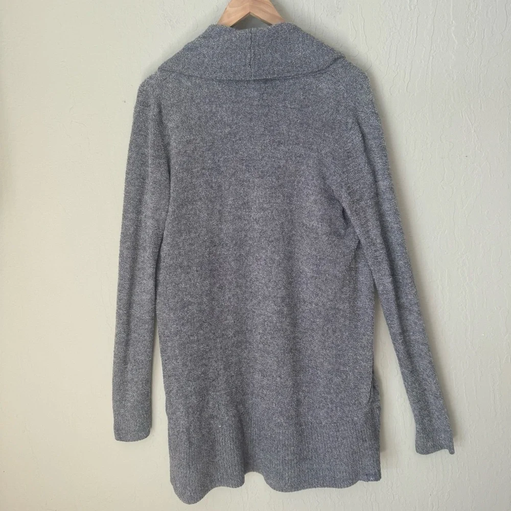 BAREFOOT DREAMS Cozychic Lite Knit Circle Cardigan Gray Open Front Size Medium - Picture 9 of 14